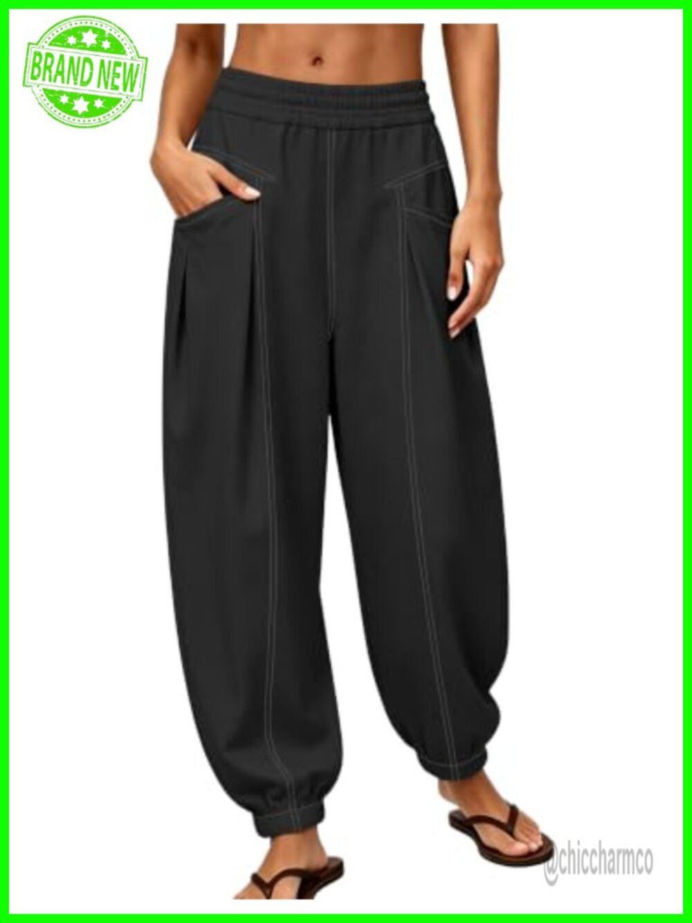 Womens Balloon Pants 100% Cotton Wide Leg Harem Palazzo Lounge